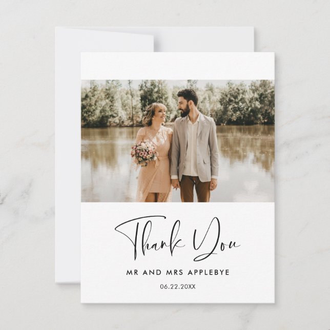 Merci photo mariage élégant et moderne (Devant)