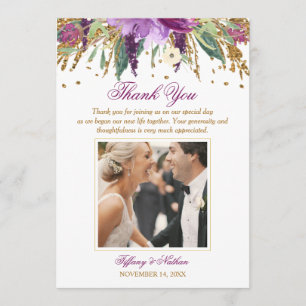 Merci photo Mariage Floral Sparkling Amethyst