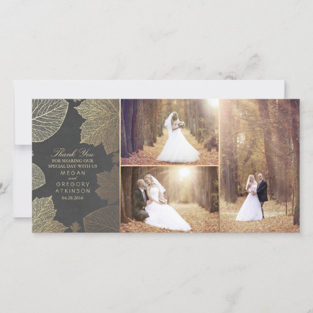 Merci photo Mariage Gold Fall Leaves (Devant)