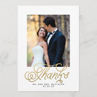 Merci photo Mariage Gold Script