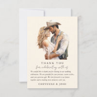 Merci photo Mariage Western Modern Rustic