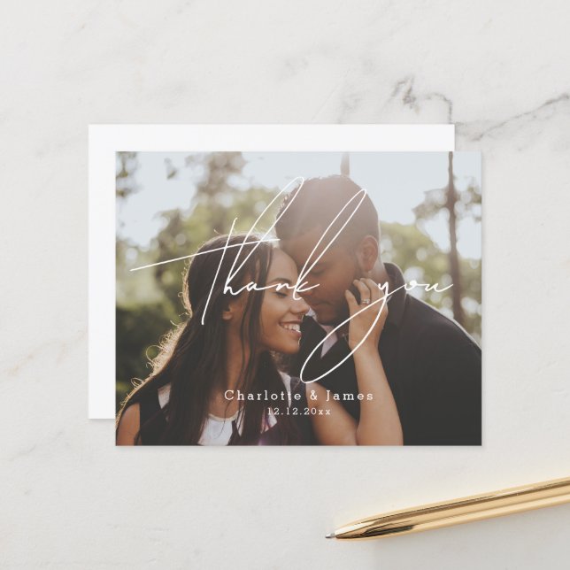 Merci photo moderne et élégant personnalisé (Devant/Arrière en situation)