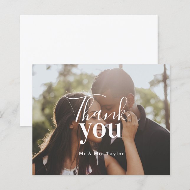 Merci photo personnalisé (Devant / Derrière)