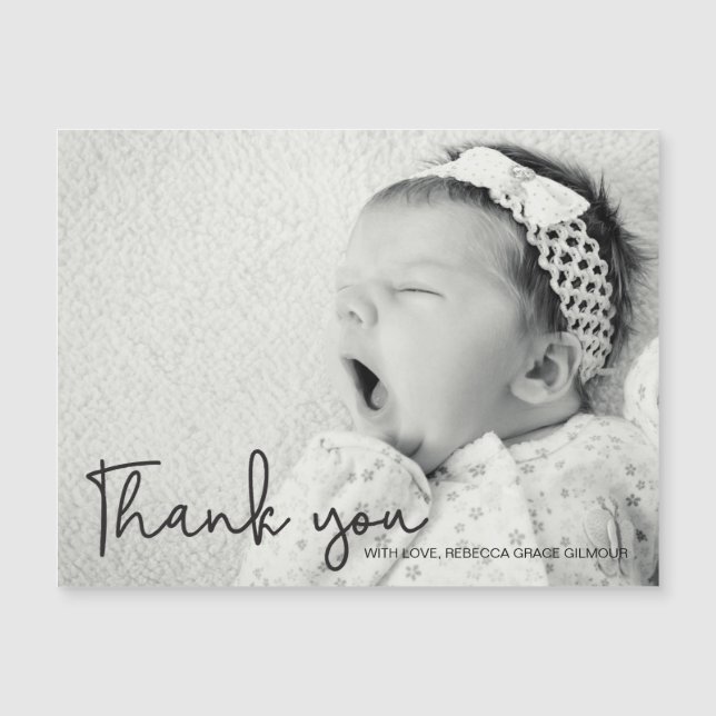 Merci Photo Personnalisé Simple De Baby Girl (Devant)