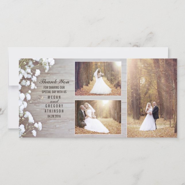 Merci photo Rustic Baby's Breath Wood Mariage (Devant)