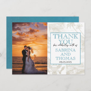 Merci photo turquoise du Mariage de Floride
