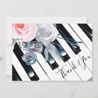 merci piano aquarelle décoration fleurs