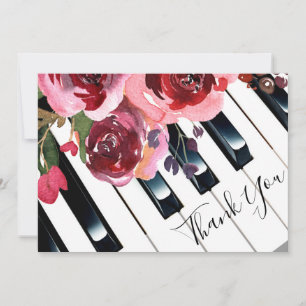 merci piano aquarelle florale