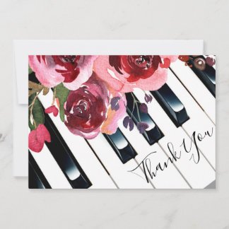 merci piano aquarelle florale