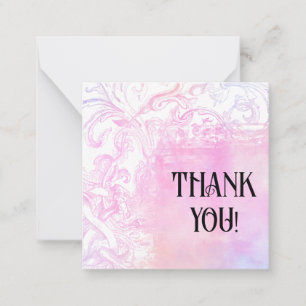 *~* MERCI Pink Gratitude AP62 Carte de note plate