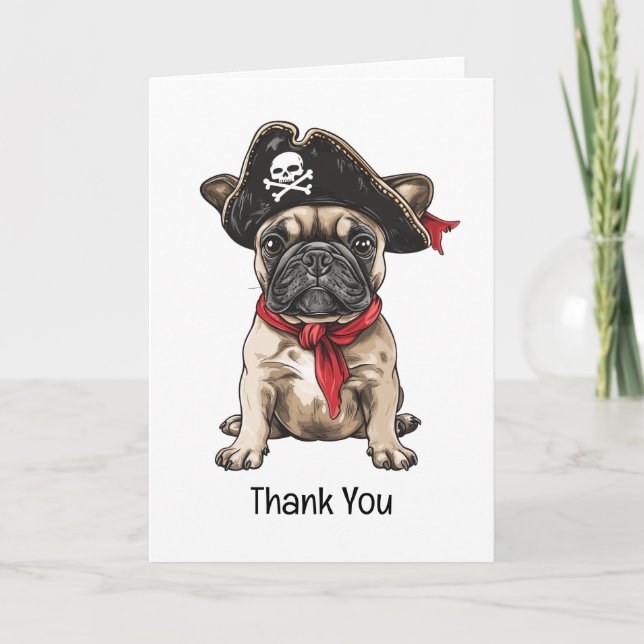 Merci Pirate French Buldog Skull Crossbones (Devant)