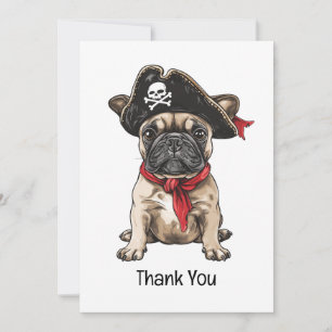 Merci Pirate French Buldog Skull Crossbones