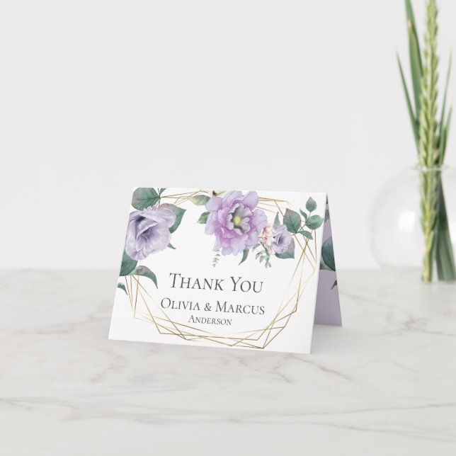 Merci | Pivoines lavande à l'aquarelle (Devant)