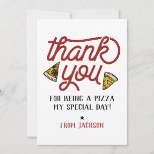 Merci Pizza fête anniversaire Carte de remerciemen