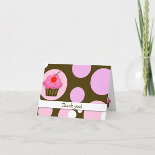 Merci plié moderne de brun/rose de petit gâteau de
