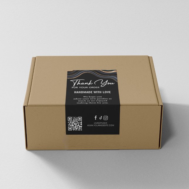 Merci Pour Achat Étiquette D'Agate En Marbre Pierr (Thank You For Purchase Stone Marble Agate Shipping Label
)