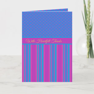 Merci pour carte d'aide : Magenta et Motifs bleus