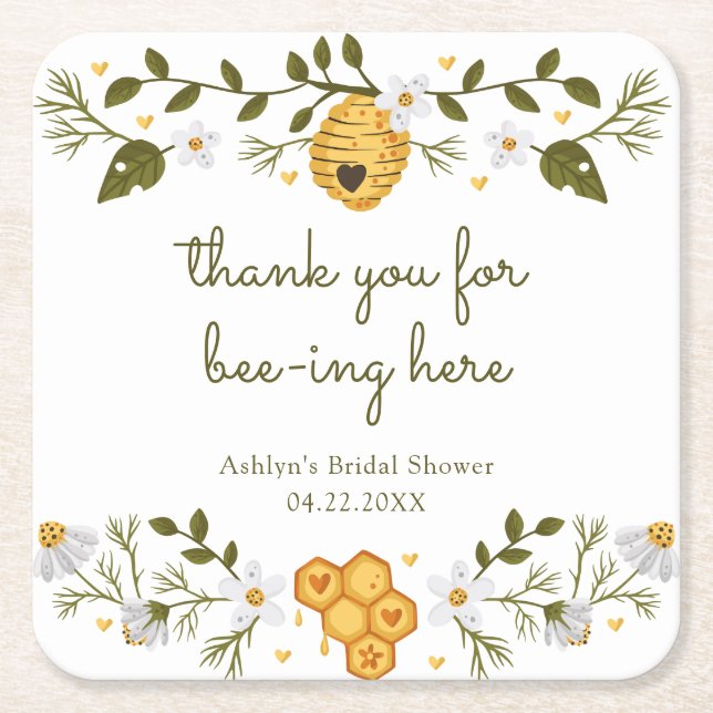 Merci pour ce sous-verre en papier Bee-ing Here (Devant)