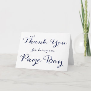 Merci Pour Être Notre Page Boy Mariage Card