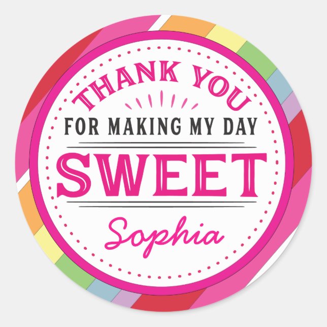 Merci pour faire ma journée Étiquette doux (Devant)