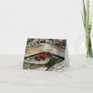 Merci pour Fleurs rouges en sympathie et bois anci