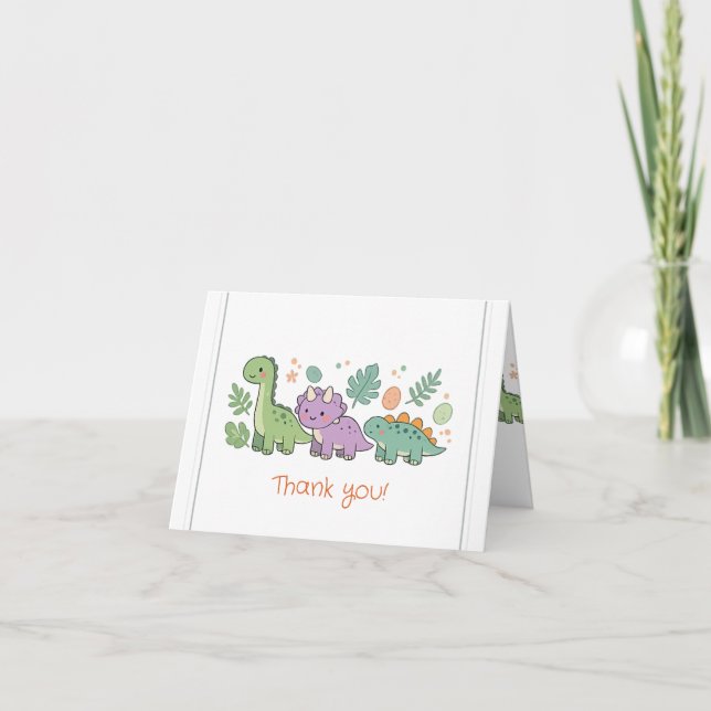 merci pour la baby shower dinosaure mignon  (Devant)