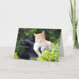 Merci pour la carte de voeux pour chat assis