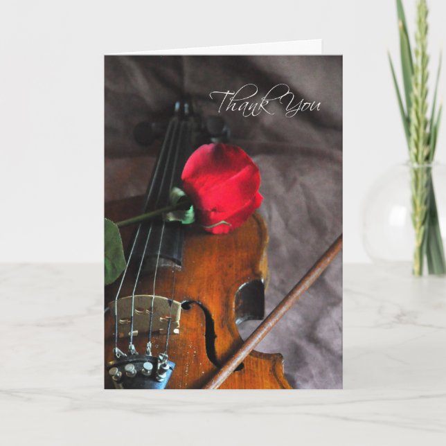 Merci pour la musique de mariage Rose et Violon (Devant)