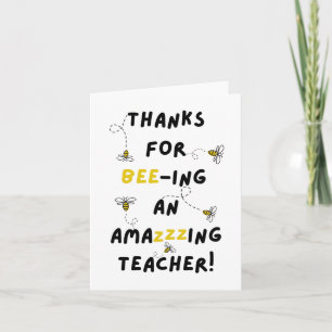 Merci pour l'abeilles ma carte d'école d'enseignan