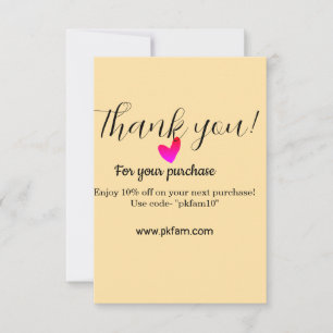 Merci pour l'achat détail de l'entreprise familial