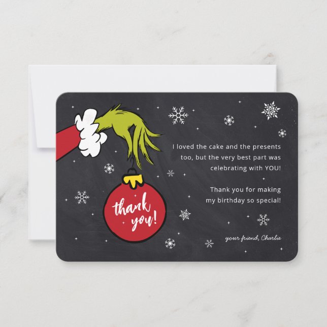 Merci pour l'anniversaire du Grinch sur tableau no (Devant)