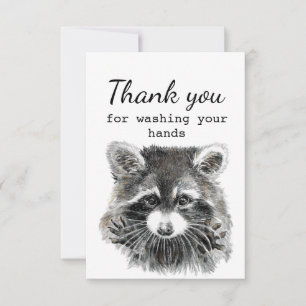 Merci pour le lavage de vos mains, Fun Raccoon Art