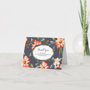 merci pour le mariage floral navy -or