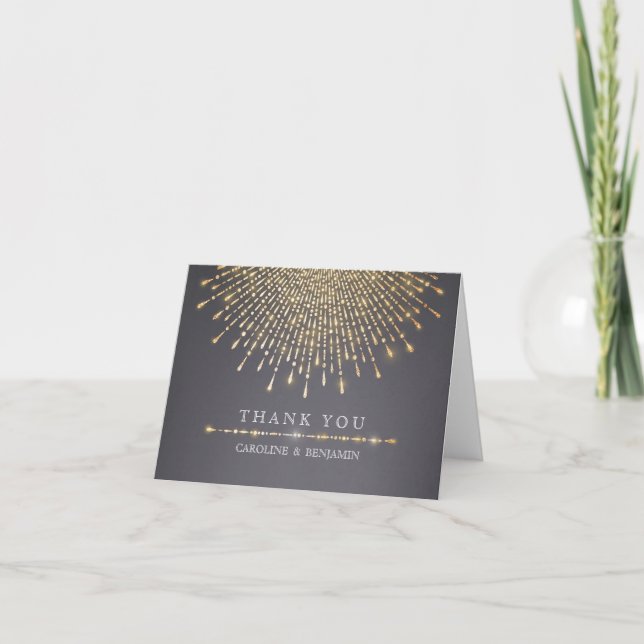 Merci pour le mariage glamour or glitter déco vint (Devant)