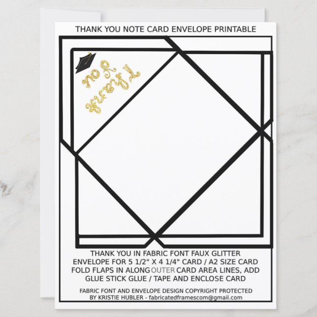 Merci pour le papier d'enveloppe de la carte de no (Devant)