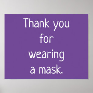 Merci pour le port d'une affiche en masque
