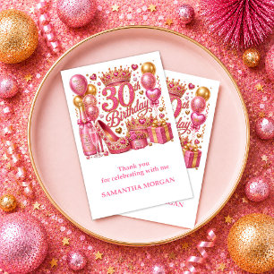 Merci pour les 30 ans de naissance Glam Rose Gold 