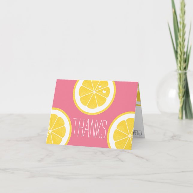 MERCI POUR LES COEURS DE CITRON JAUNE ET ROSE (Devant)