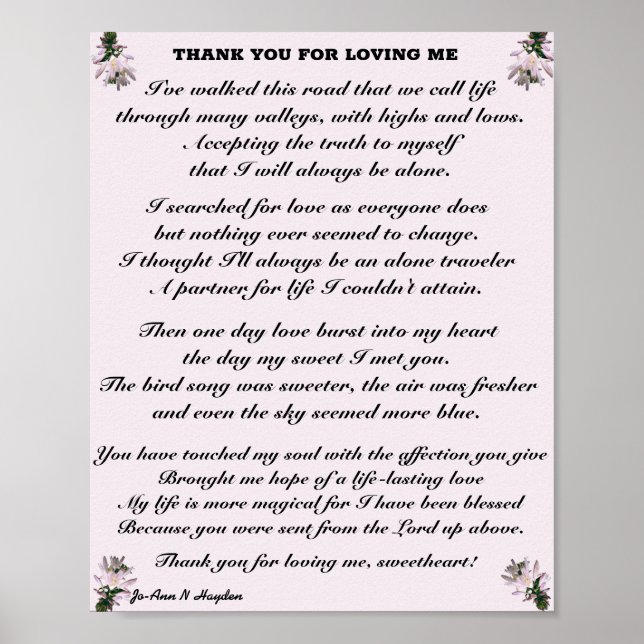 MERCI POUR M'AIMER POSTER (Devant)