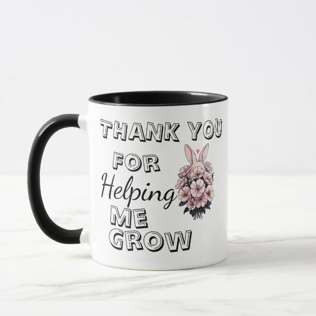 Merci pour m'avoir aidé à grandir Mug pour profess (Gauche)