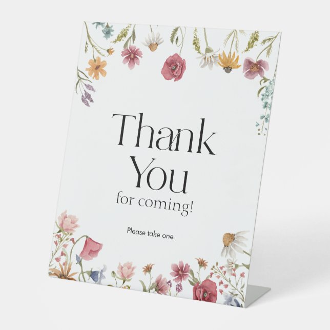 Merci Pour Prochain Panneau De Baby shower Floral (Recto)