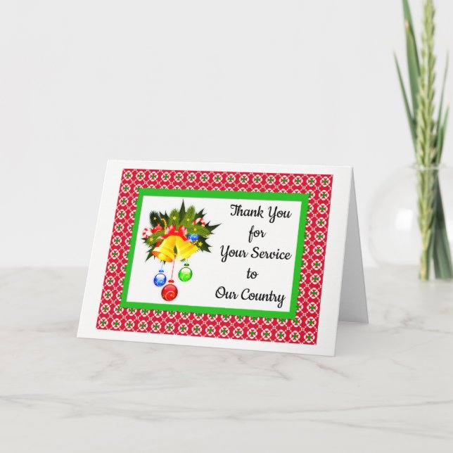 Merci pour servir les cartes de Noël militaires (Devant)