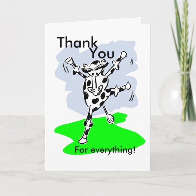Merci pour tout ! Dessin de vache dansante (Devant)