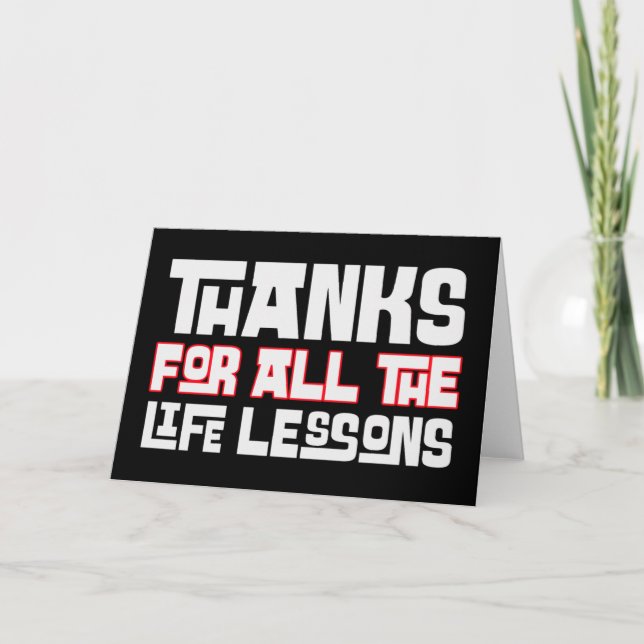 Merci Pour Toutes Les Leçons De Vie Carte De Typog (Devant)