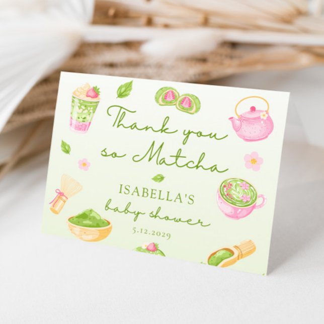 Merci pour une Baby Shower Matcha Tea Bébé Fille (Créateur téléchargé)