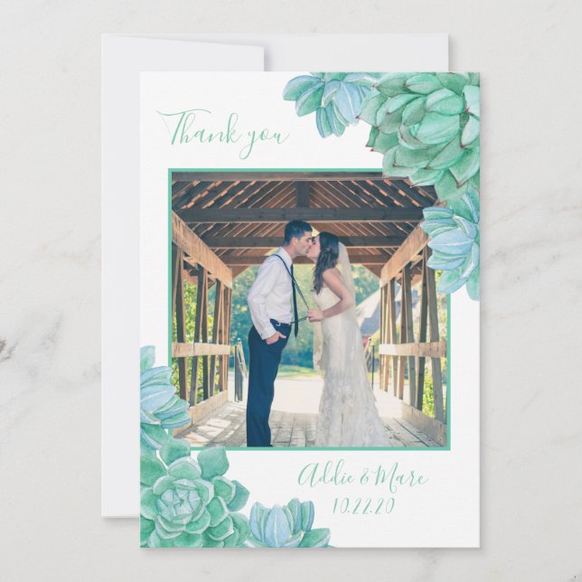 Merci pour une photo de mariage succulente + avec  (Devant)