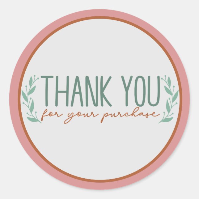 Merci pour vos autocollants d'achat (Devant)