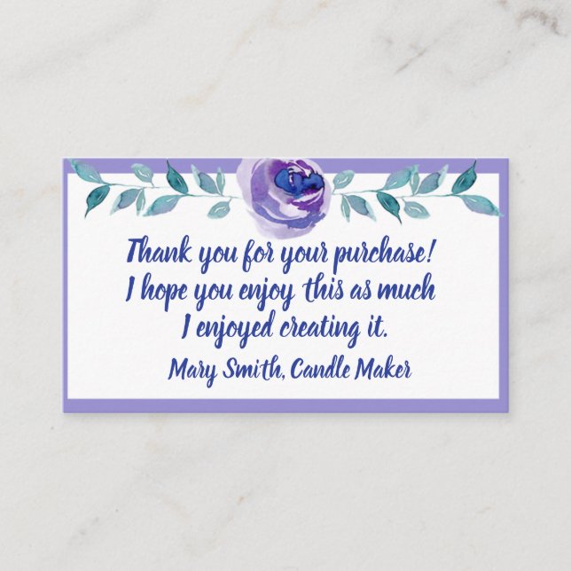 MERCI POUR VOS CARTES DE VÉRIFICATION D'ACHAT (Devant)