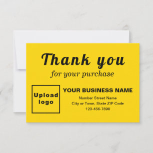 Merci Pour Votre Achat Carte Plat Jaune