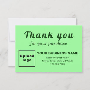 Merci Pour Votre Achat Carte Plat Vert